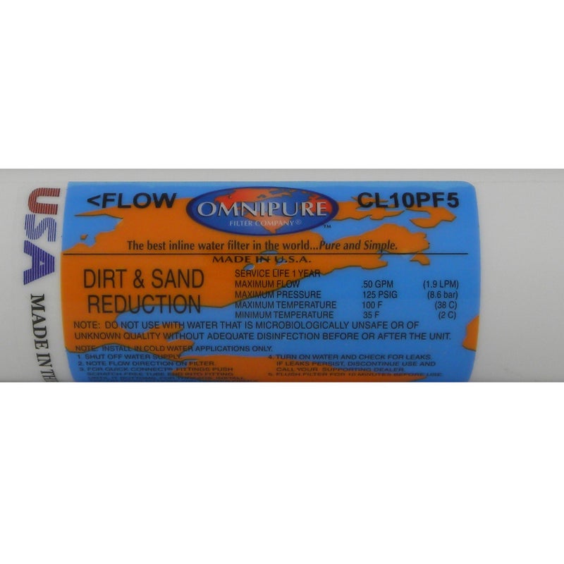 Omnipure CL10PF5-B Sediment Inline Water Filter - Image 2